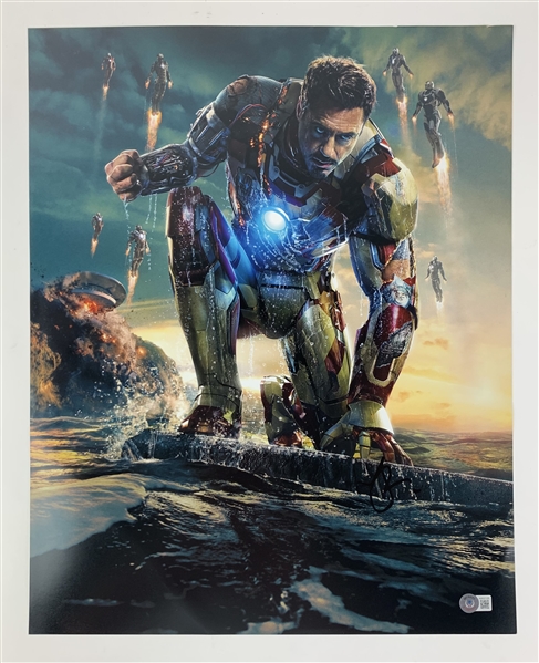 Robert Downey Jr. Signed 16" x 20" Iron Man Photograph (Beckett/BAS LOA)(Steve Grad Autograph Collection)