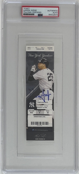 Aaron Judge Signed 2016 NYY Game Ticket to MLB Debut Game! (PSA/DNA Encapsulated)