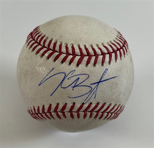 Kris Bryant Game Used & Signed OML Baseball :: 8-09-2016 vs. LAA :: MVP & World Series Champions Year (PSA/DNA LOA & MLB Authentication)
