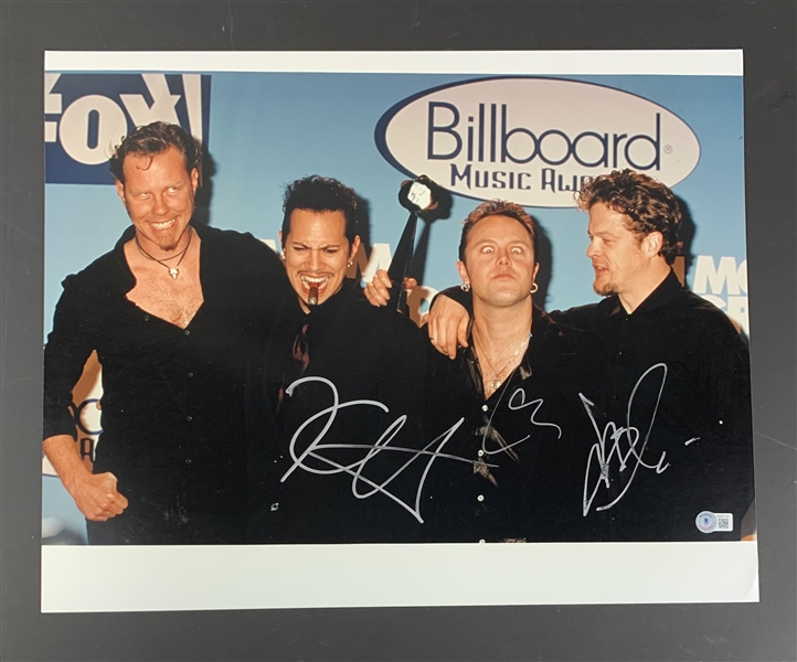 Metallica: Group Signed 13.5" x 20" Photograph (Beckett/BAS LOA)(Steve Grad Autograph Collection)