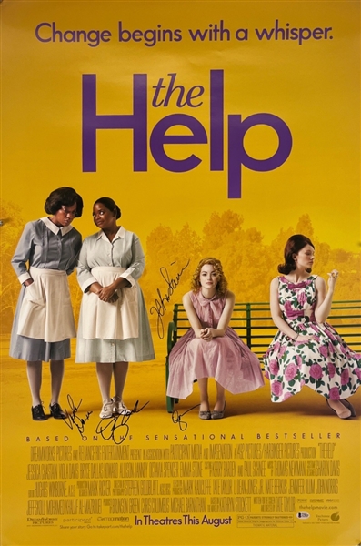 The Help: RARE Multi-Signed Original Full Size Movie Poster w/ Stone, Chastain, & More! (Beckett/BAS LOA)