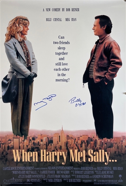 When Harry Met Sally: Billy Crystal & Meg Ryan Signed Full Size Original Movie Poster (Beckett/BAS & Official Pix)