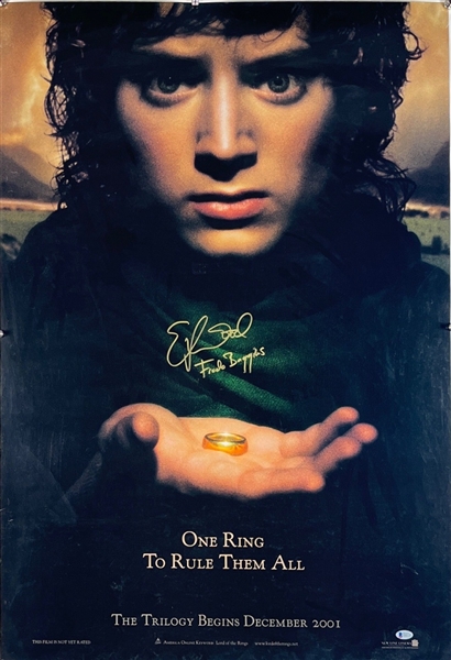Lord of the Rings: Elijah Wood Signed Original Full Sized Movie Poster (Beckett/BAS LOA)