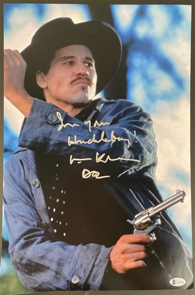 TOMBSTONE: Val Kilmer Signed & Inscribed 12" x 18" Photograph (Beckett/BAS)