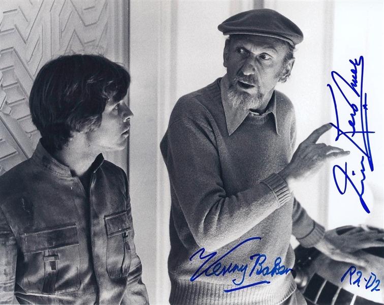 Star Wars: Kershner & Baker Behind-the-Scenes Signed 10” x 8” Photo from “The Empire Strikes Back” (Third Party Guaranteed)