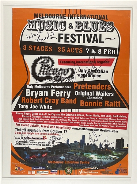 Chicago Group Signed Melbourne International Poster (7 Sigs) (Third Party Guaranteed) 