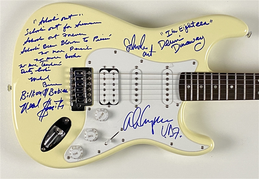 Alice Cooper Group Signed Fender Squier Stratocaster Guitar (4 Sigs) (Third Party Guaranteed)
