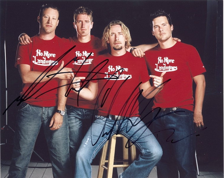 Nickelback Group Signed 10” x 8” Photo (4 Sigs) (Third Party Guaranteed)