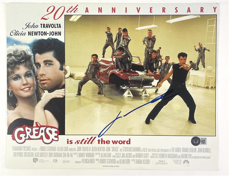 John Travolta Signed "Grease" Original 11" x 14" Lobby Card (Beckett/BAS)