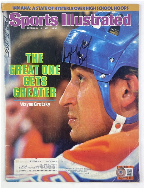 Wayne Gretzky Signed February 1985 Sports Illustrated Magazine (Beckett/BAS LOA)
