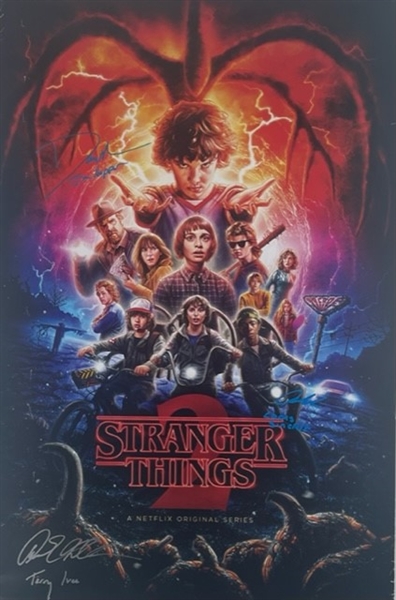 Stranger Things 2: Cast Signed Movie Poster (3/Sigs) (Third Party Guarantee)