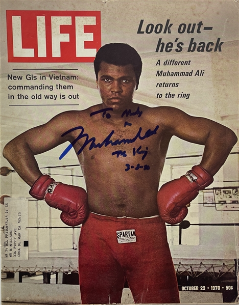Muhammad Ali Signed October 23, 1970 LIFE Magazine with Rare "The King" Inscription (Beckett/BAS LOA)