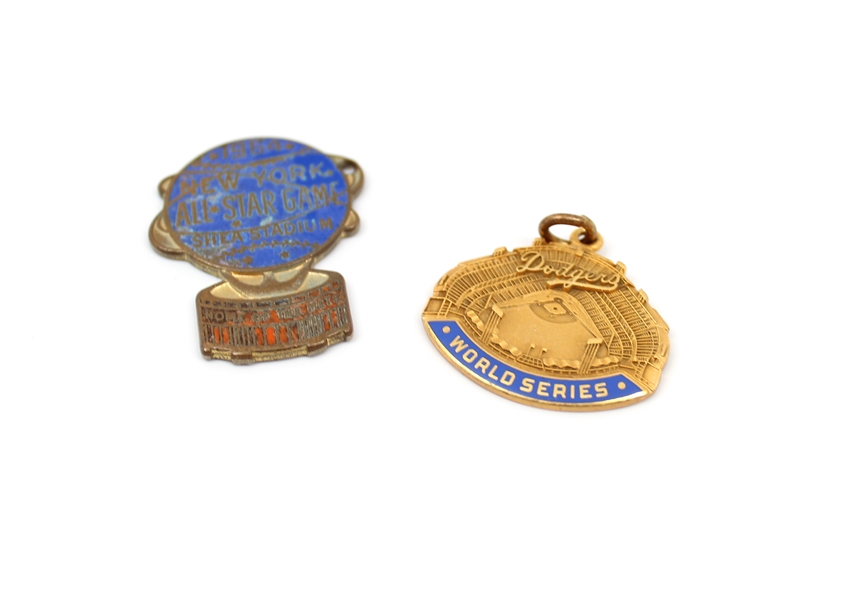 Ralph Kiner’s Personally Owned Pair of NY Mets & Dodgers Charms (Kiner Family Collection)  
