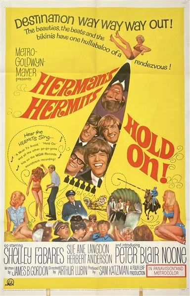 Herman’s Hermits Original One-Sheet “Hold On” 27” x 41” Poster 
