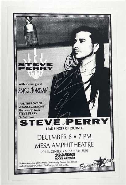 Journey: Steve Perry Signed 11” x 17” Concert Poster (Third Party Guaranteed) 