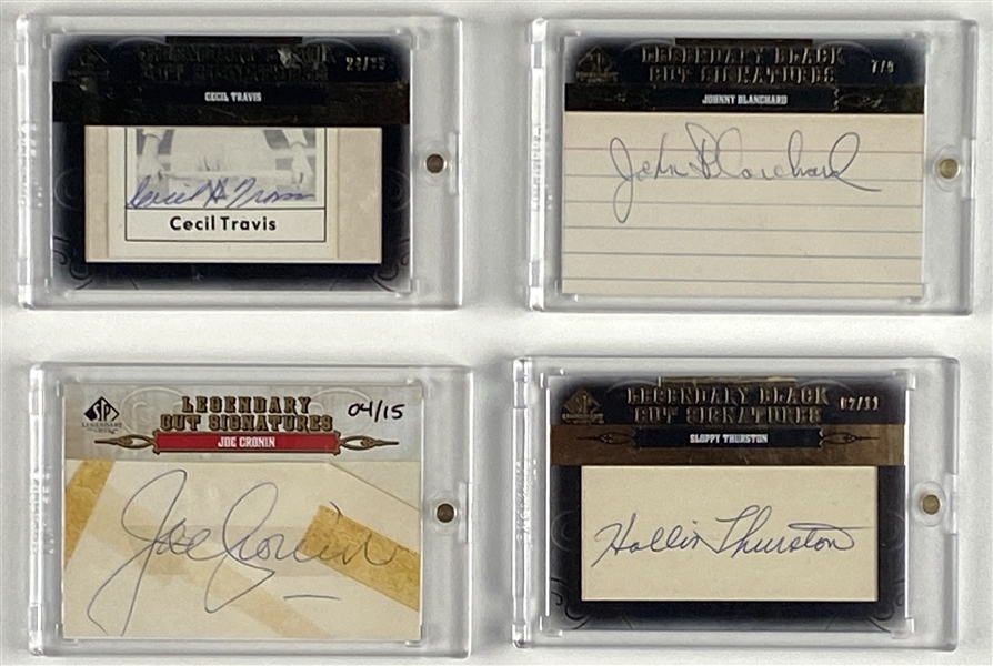 Baseball “Legendary Cut” Lot of (4) Signatures (Upper Deck) (Third Party Guaranteed) 