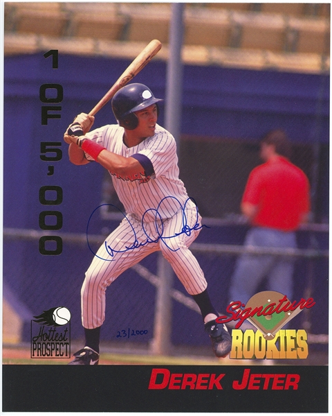 Derek Jeter Autographed Signature Rookies Hot Prospects Photo Card (Third Party Guaranteed) 