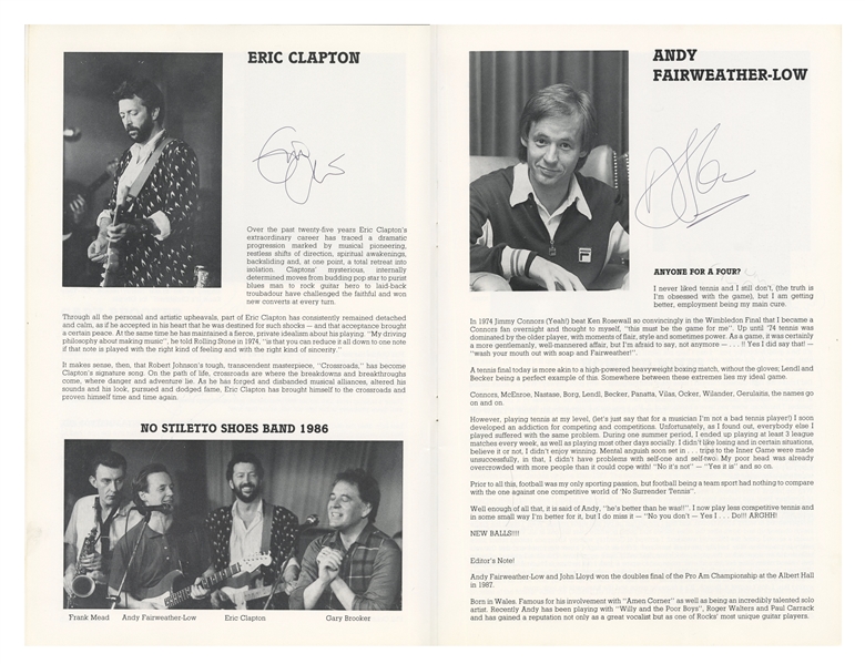 Eric Clapton & Phil Collins 1988 Multi-Signed Autographed Concert By The Lake Charity Concert Program (11 Sigs) (UK) (Tracks COA) 