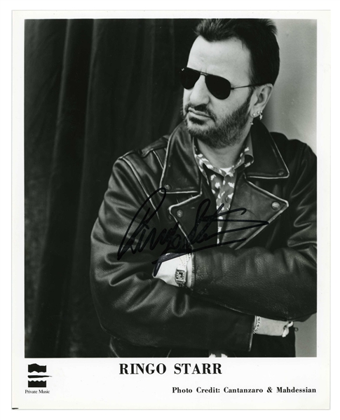 Beatles: Ringo Starr 1992 Autographed Private Records Promotional Photograph (UK) (Tracks COA) 