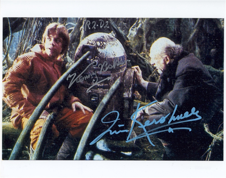 Star Wars: Kenny Baker “R2-D2” & Director Irvin Kershner Signed 10” x 8” Photo from “The Empire Strikes Back” (Third Party Guaranteed)