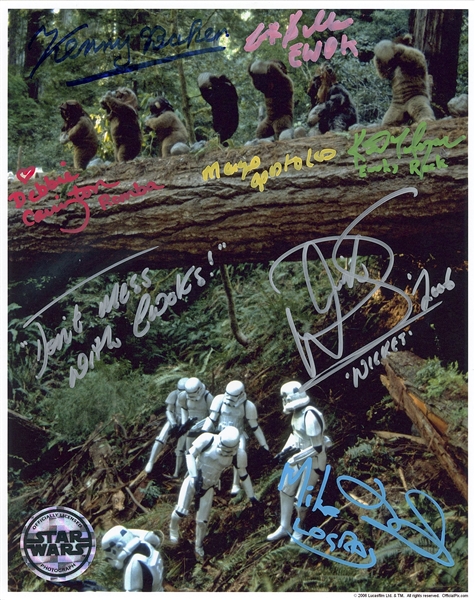 Star Wars: Ewoks Multi-Signed 8” x 10” Photo from “Return of the Jedi” (7 Sigs) (Third Party Guaranteed) 