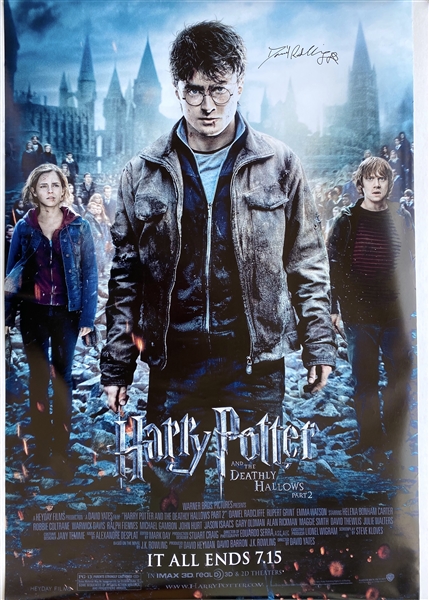 Harry Potter: Daniel Radcliffe In-Person Signed Full-Sized “Deathly Hallows: Part 2” Poster (JSA Authentication) 