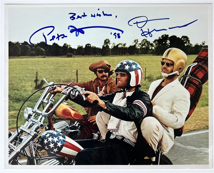 Easy Rider: Peter Fonda & Dennis Hopper In-Person Signed 10” x 8” Photo (JSA Authentication)  