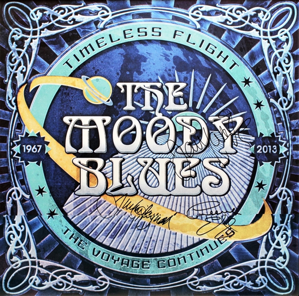 Moody Blues Group Signed 24” x 24” “Timeless Flight” Poster (3 Sigs) (Third Party Guaranteed)