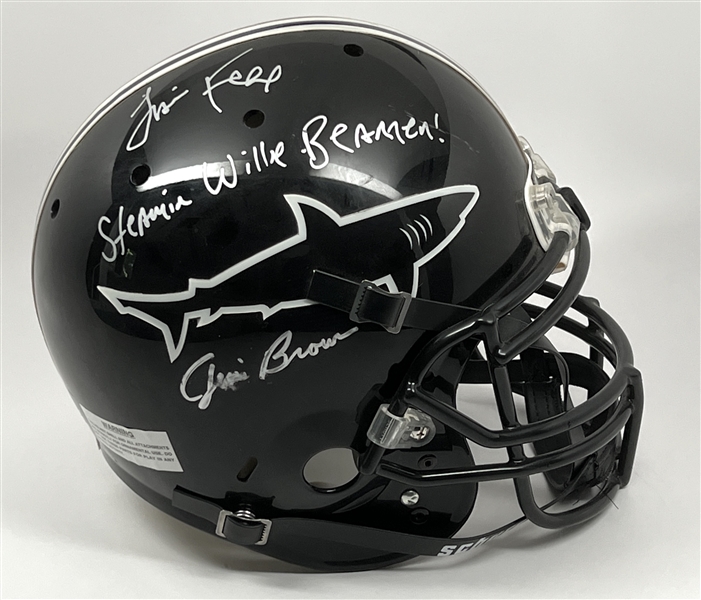 Any Given Sunday Cast Signed Full-Sized Sharks Football Helmet (3 Sigs) (Celebrity Authentics Hologram) 
