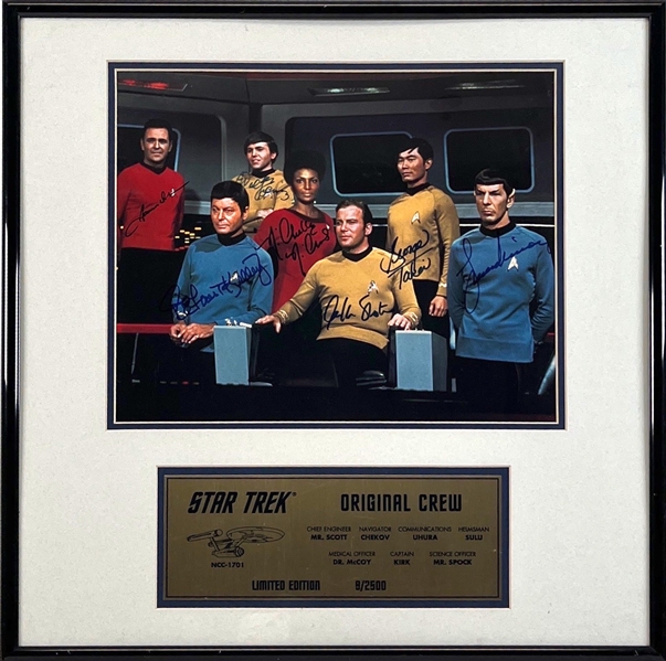 Star Trek Cast-Signed 11” x 14” Limited-Edition Photo Framed (7 Sigs) (Third Party Guaranteed)
