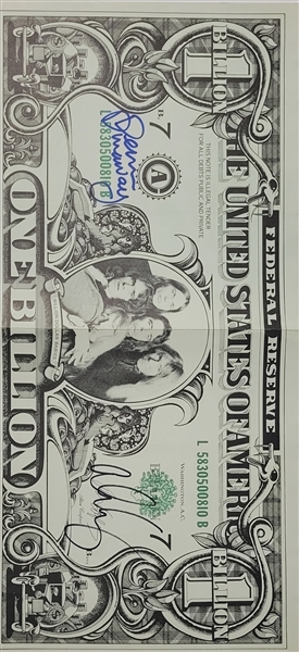 Alice Cooper & Dennis Dunaway Dual-Signed Large Dollar Bill from “Billion Dollar Babies” (Third Party Guaranteed)