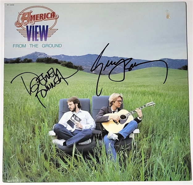 America: Dewey Bunnell & Gerry Beckley Dual-Signed “View From the Ground” Record Album (Third Party Guaranteed) 