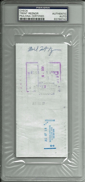 Nine Inch Nails: Trent Reznor Signed Bank Check with Rare Legal Name Autograph! (PSA/DNA Encapsulated)