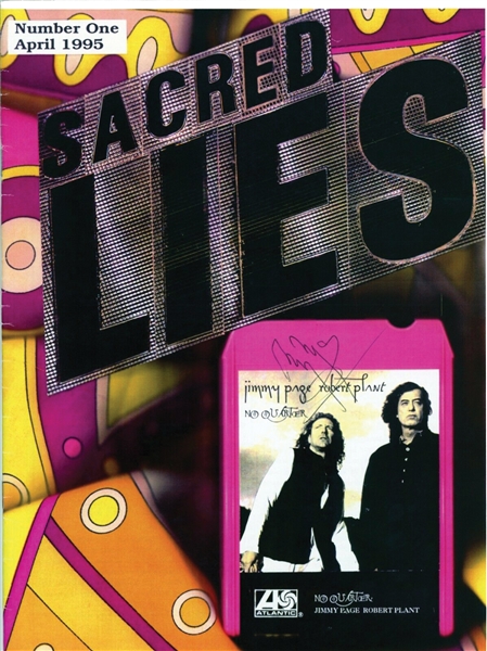 Led Zeppelin: Jimmy Page Signed 1995 Sacred Lies Fan Magazine (PSA/DNA LOA)