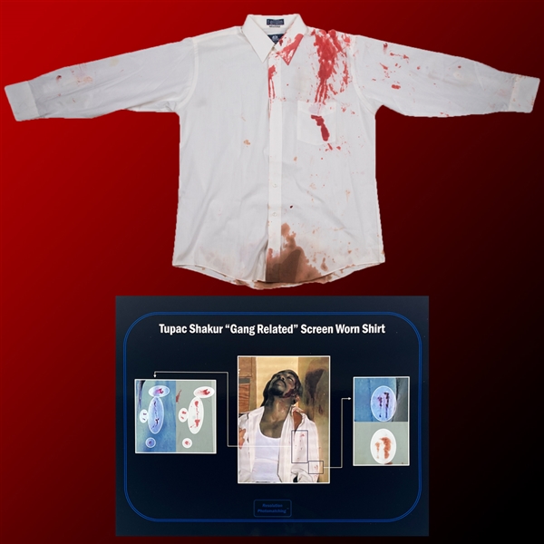 Tupac Shakur Amazing Screen Worn PHOTOMATCHED Dress Shirt from "Gang Related" for Movie Death Scene - Filmed Weeks Before Actual Death! (Resolution Photomatching)