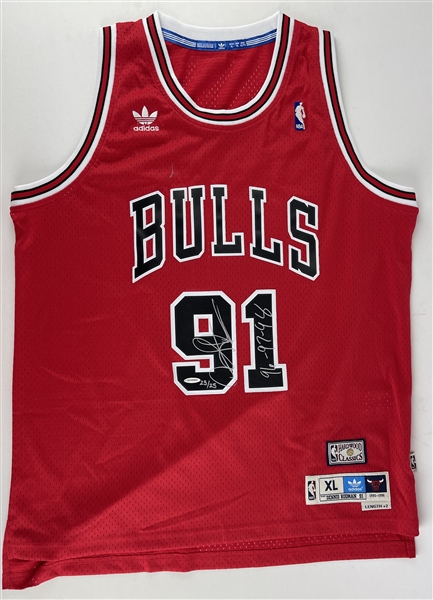 Dennis Rodman Signed Chicago Bulls 1995-96 Adidas Hardwood Classics Throwback Style Jersey - Ltd Edition #23/25 (UDA COA)