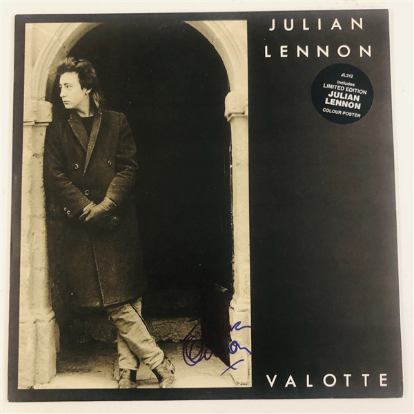 Julian Lennon Autograph Signed "Valotte" Album Record EP w/ Poster (John Brennan Collection) (Beckett/BAS Authentication)