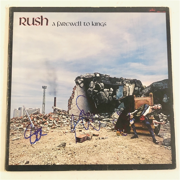 Rush In-Person Group Signed "A Farewell to Kings" Album Record (3 Sigs) (John Brennan Collection) (JSA Authentication)