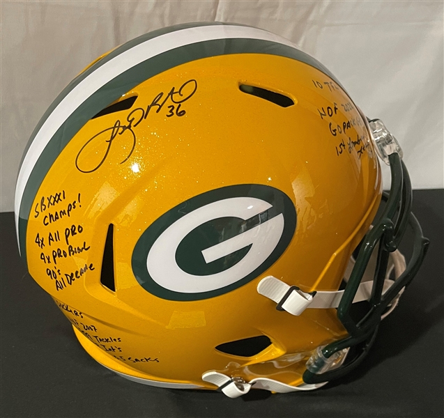 Leroy Butler Signed & Heavily Inscribed Green Bay Packers Helmet (PSA/DNA)
