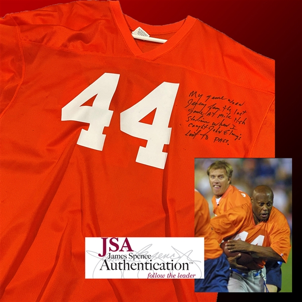 Floyd Little Game Worn Football Jersey - Used to Catch Elways Last Ever TD Pass in Mile High Stadium! (JSA)