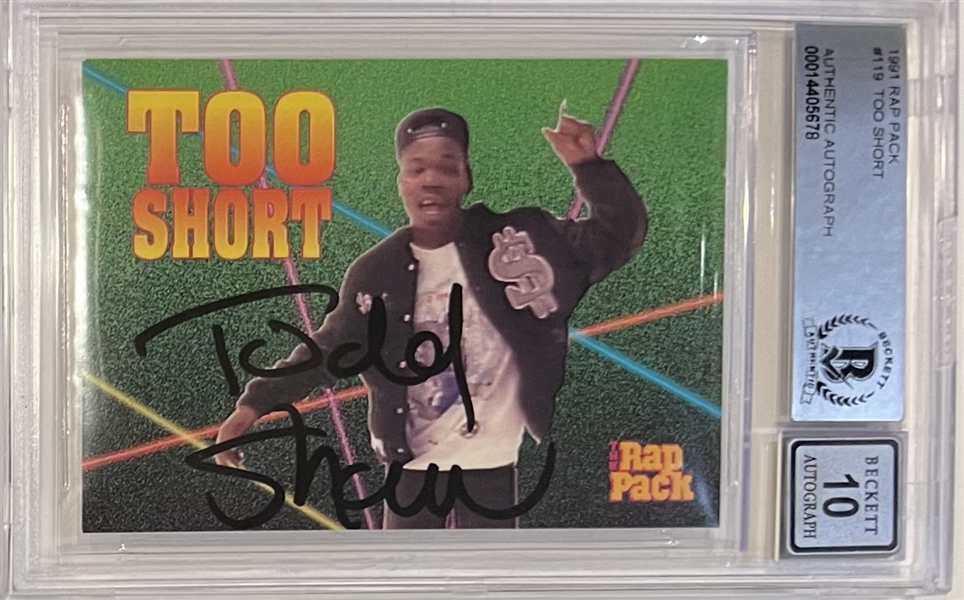 Too Short ULTRA Rare Signed 1991 Rap Packs Rookie Card with RARE "Todd Shaw" Legal Name Autograph! (Beckett/BAS GEM MINT 10 Auto)