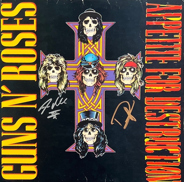 Guns N Roses: Duff McKagen & Steven Adler Signed "Appetite for Destruction" Album Cover (Third Party Guaranteed)
