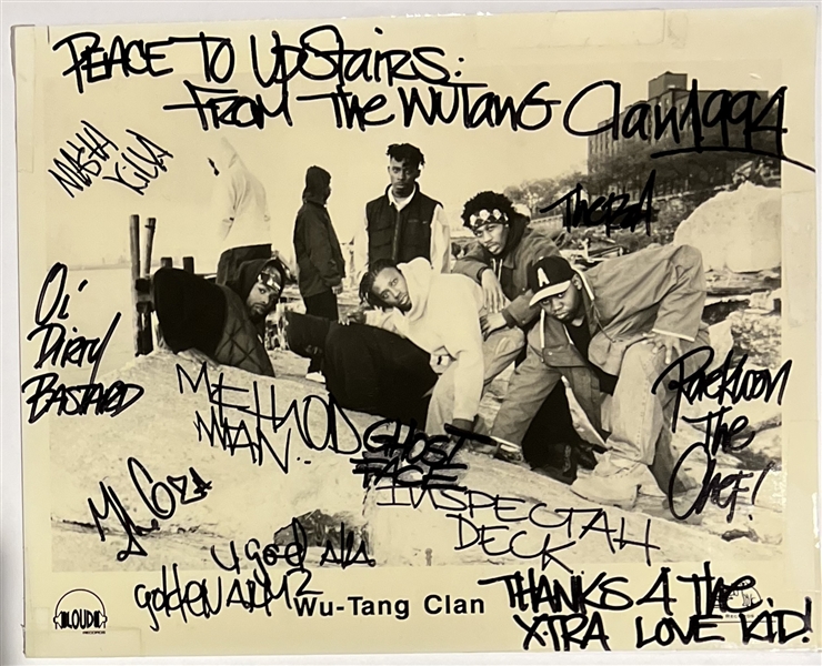 Wu-Tang Clan ULTRA RARE Complete Group Signed 8" x 10" RCA Records Promotional Photograph (JSA LOA)