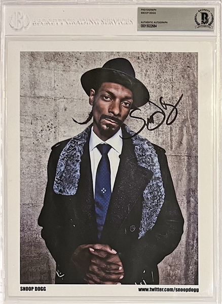 Snoop Doggy Dogg Superb Signed 8" x 10" Color Promotional Photo (Beckett/BAS Encapsulated)