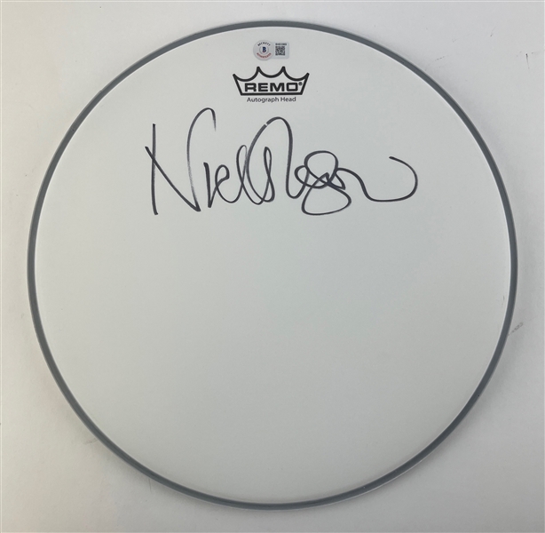 Pink Floyd: Nick Mason Signed 14" REMO Drumhead (Beckett/BAS)