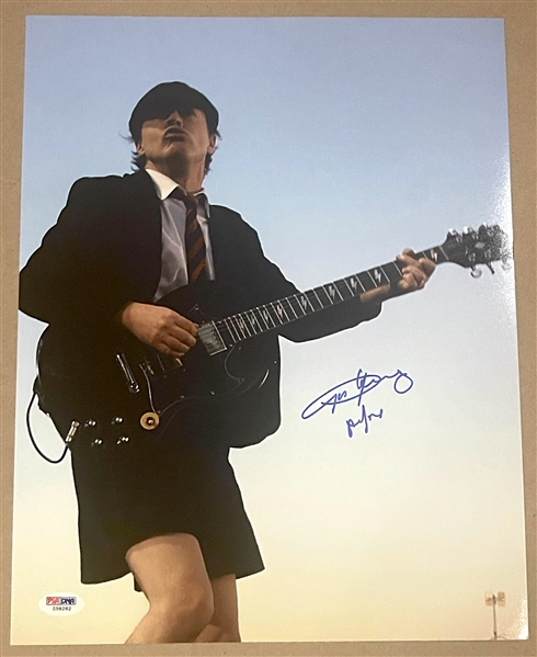 AC/DC: Angus Young Signed 11” x 14” Photo (PSA Authentication)