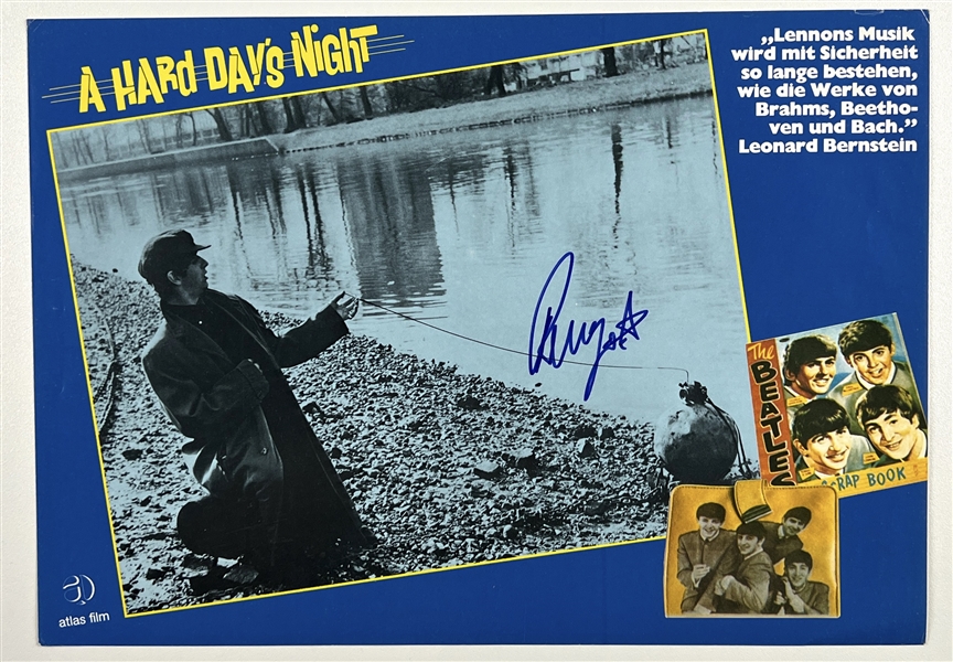 Beatles: Ringo Starr In-Person Signed 11.75” x 8.25” “Hard Day’s Night” Lobby Card (Third Party Guaranteed)