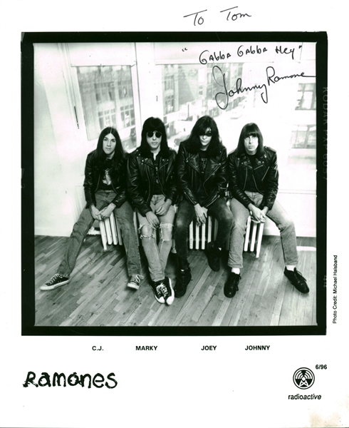 Ramones: Johnny Ramone Signed "Radioactive" 8" x 10" Promotional Photograph (Epperson/REAL)