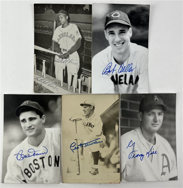 Vintage Baseball HOF Lot of 5 Postcards w/ Kell, Paige, Feller & More! (Third Party Guaranteed)