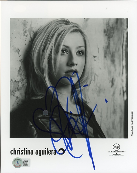 Christina Aguilera Signed 8” x 10” Early RCA Promo Photo (Beckett/BAS)